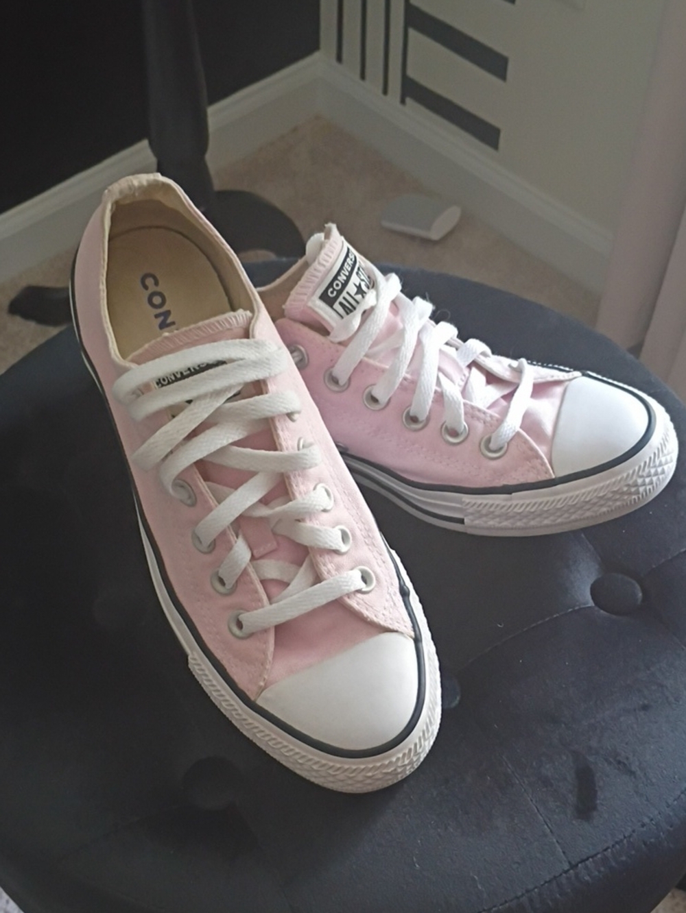 Converse Baby Pink Low Top Canvas Sneakers